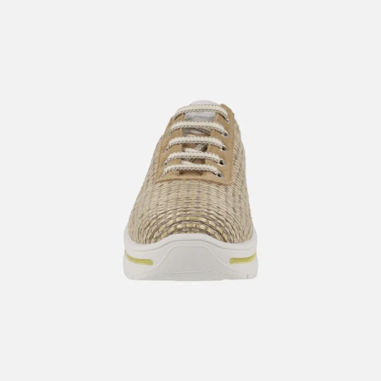 Zapatos de estilo deportivo con cordones en tejido rafia