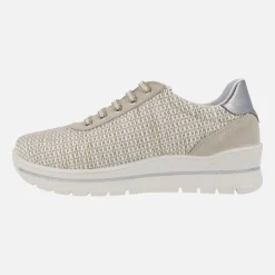 Zapatos de estilo deportivo con cordones en tejido rafia