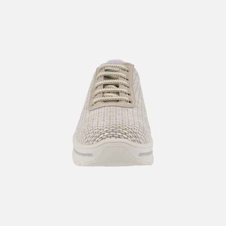 Zapatos de estilo deportivo con cordones en tejido rafia