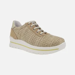Zapatos de estilo deportivo con cordones en tejido rafia