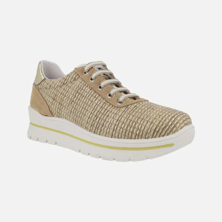 Zapatos de estilo deportivo con cordones en tejido rafia