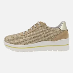Zapatos de estilo deportivo con cordones en tejido rafia
