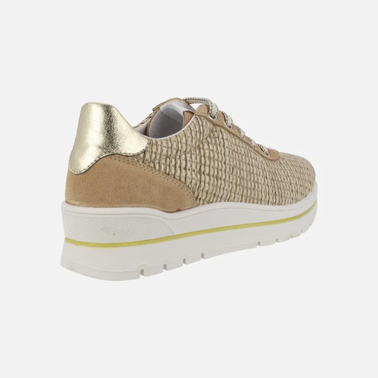 Zapatos de estilo deportivo con cordones en tejido rafia