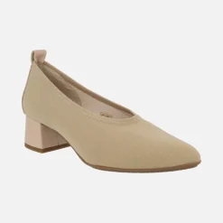 Zapatos de lycra corte salón con tacón bajo