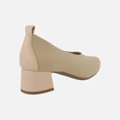 Zapatos de lycra corte salón con tacón bajo