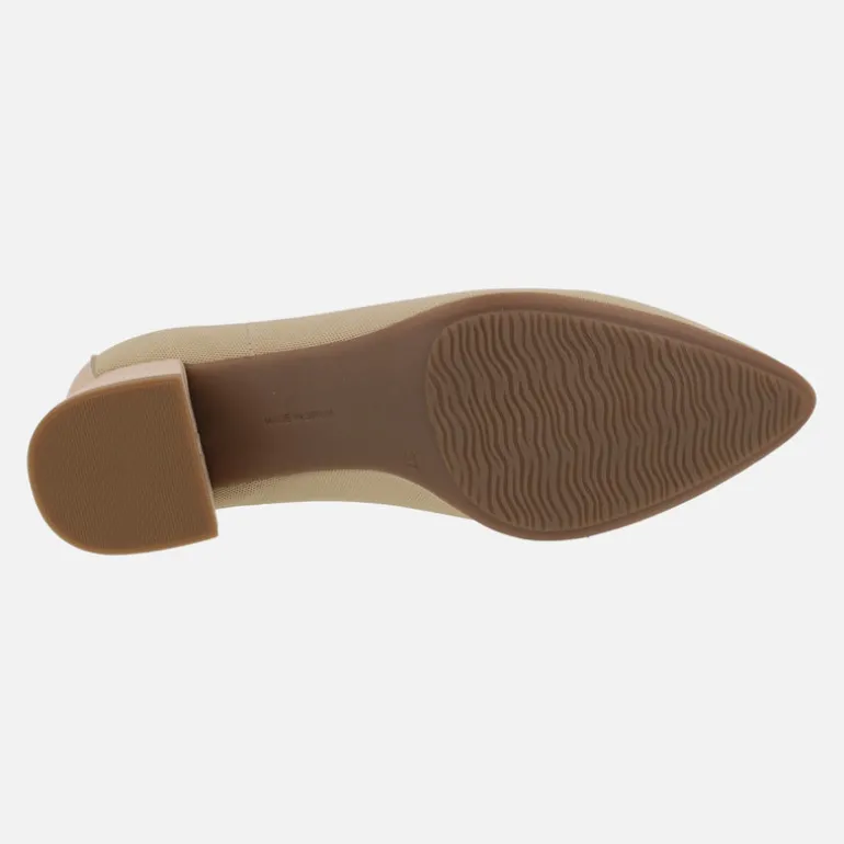 Zapatos de lycra corte salón con tacón bajo
