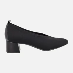 Zapatos de lycra corte salón con tacón bajo