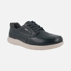 Zapatos de piel azul marino con cordones y membrana TEX