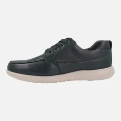 Zapatos de piel azul marino con cordones y membrana TEX