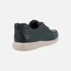 Zapatos de piel azul marino con cordones y membrana TEX