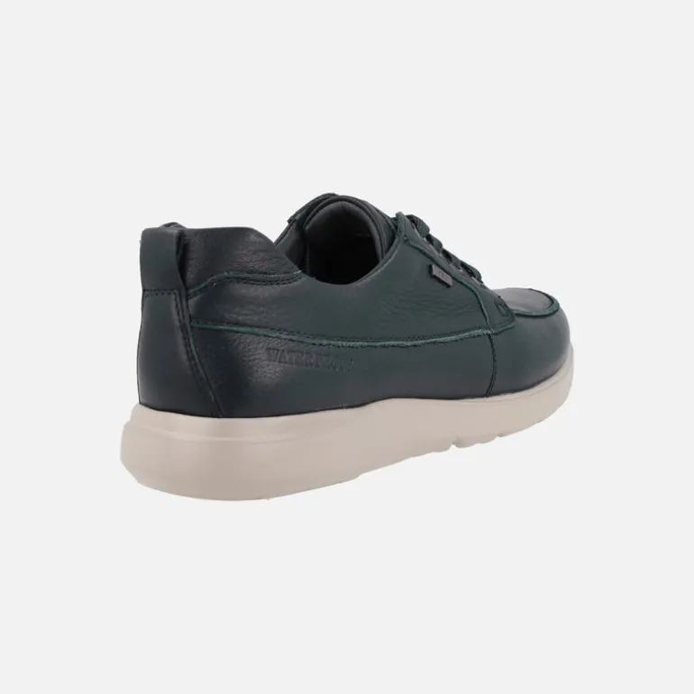 Zapatos de piel azul marino con cordones y membrana TEX