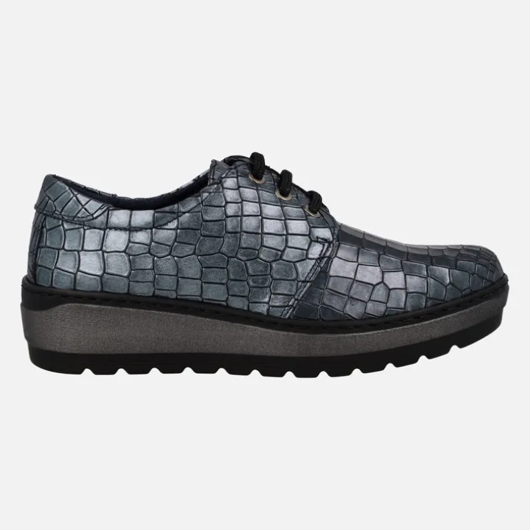 Zapatos de piel con cordones en print coco