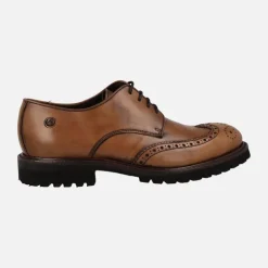 Zapatos de piel con cordones pala vega y picados
