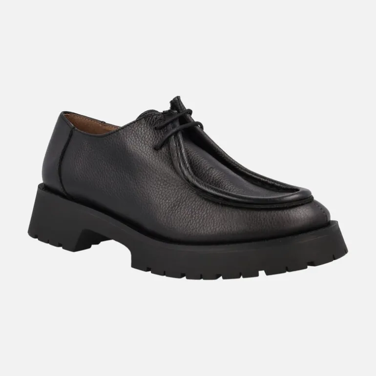 Zapatos de piel con cordones wallabee para mujer