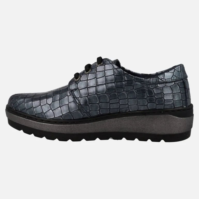 Zapatos de piel con cordones en print coco