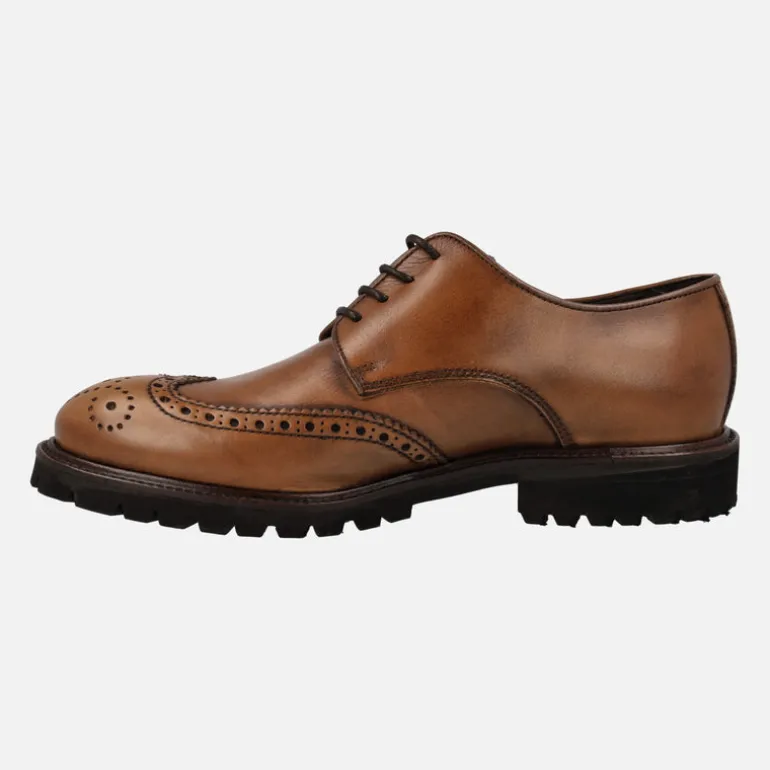 Zapatos de piel con cordones pala vega y picados