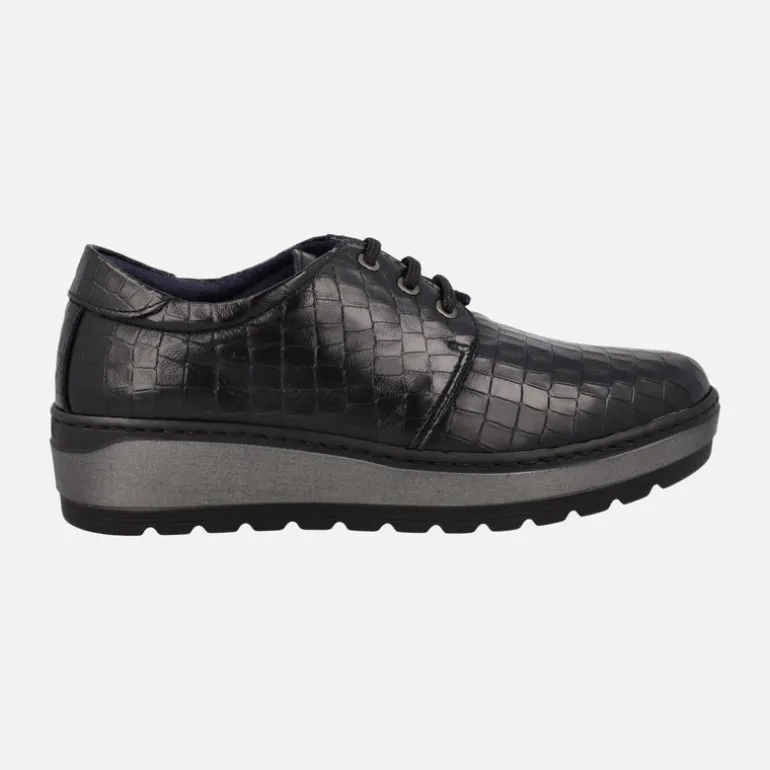 Zapatos de piel con cordones en print coco