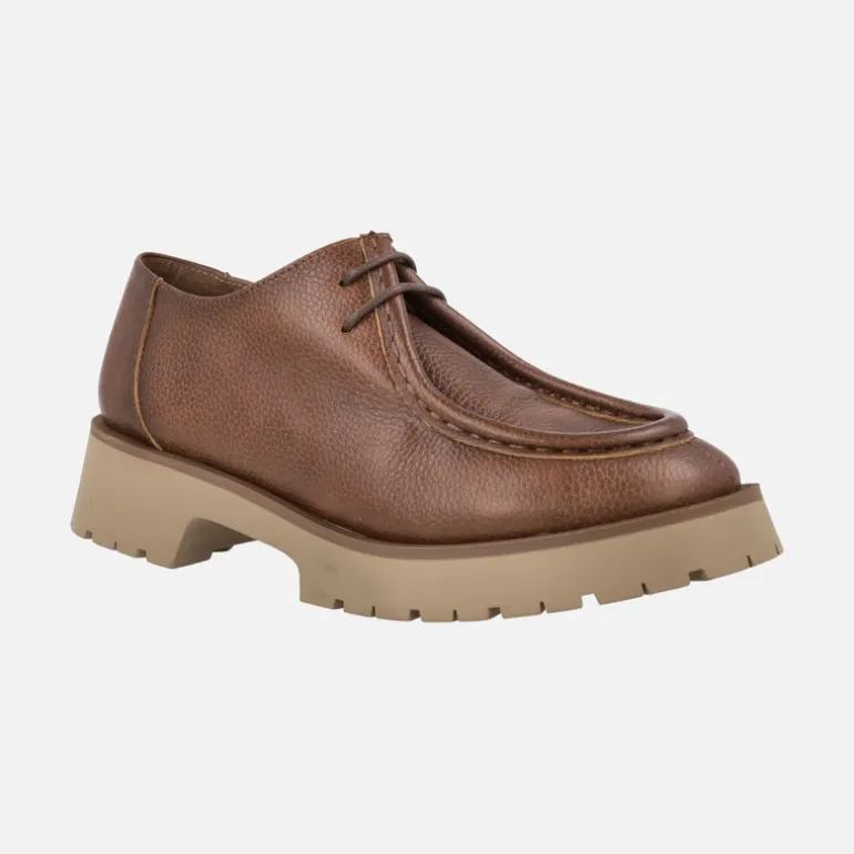 Zapatos de piel con cordones wallabee para mujer
