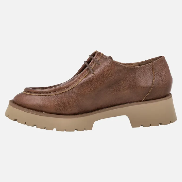 Zapatos de piel con cordones wallabee para mujer