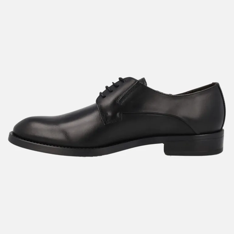 Zapatos de piel con cordones y elásticos para hombre