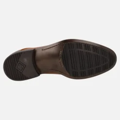 Zapatos de piel con cordones y elásticos para hombre