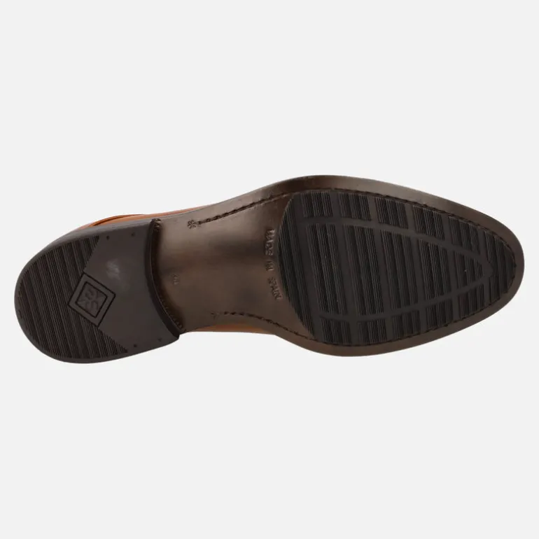 Zapatos de piel con cordones y elásticos para hombre