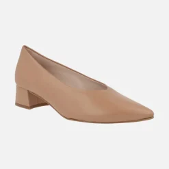 Zapatos de piel corte salón con tacones bajos Ingrid