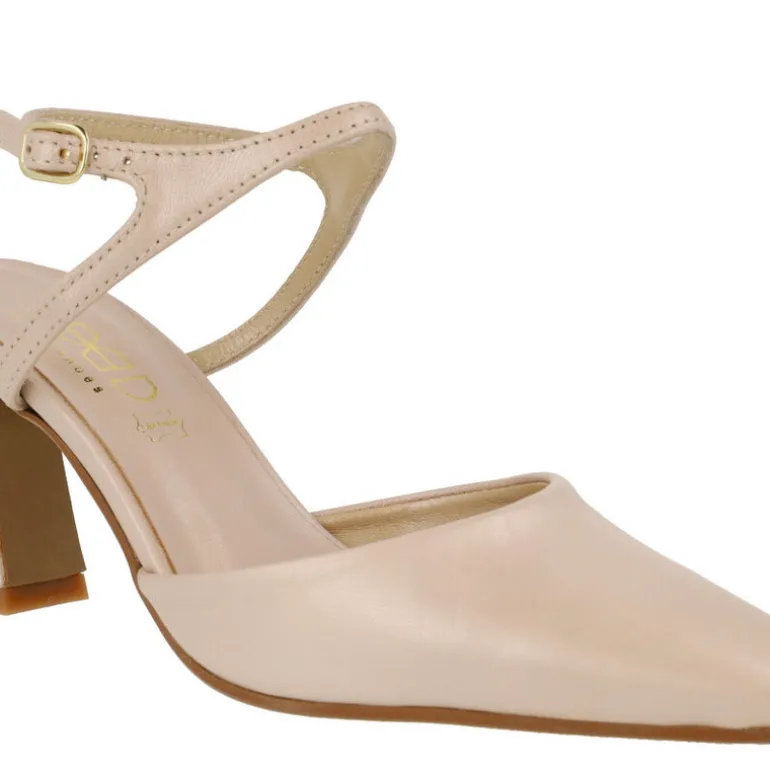 Zapatos de piel corte salón con pulsera al tobillo Lonel
