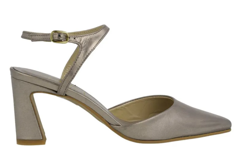 Zapatos de piel corte salón con pulsera al tobillo Lonel