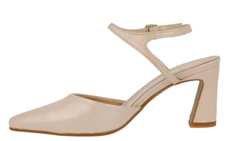 Zapatos de piel corte salón con pulsera al tobillo Lonel