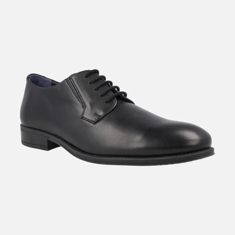 Zapatos de piel estilo blucher para hombre con elásticos laterales