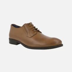 Zapatos de piel estilo blucher para hombre con elásticos laterales
