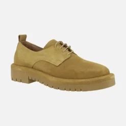 Zapatos de piel serraje con cordones para mujer