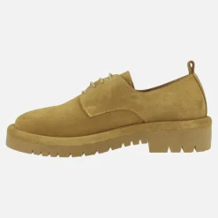 Zapatos de piel serraje con cordones para mujer