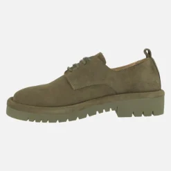 Zapatos de piel serraje con cordones para mujer