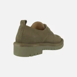 Zapatos de piel serraje con cordones para mujer