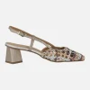 Zapatos de piel trenzados destalonados multimetal