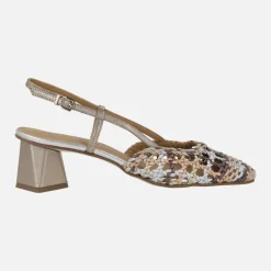 Zapatos de piel trenzados destalonados multimetal
