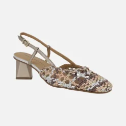 Zapatos de piel trenzados destalonados multimetal