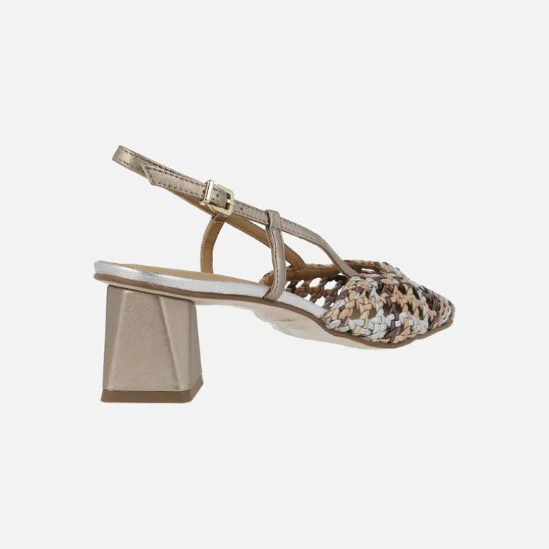 Zapatos de piel trenzados destalonados multimetal
