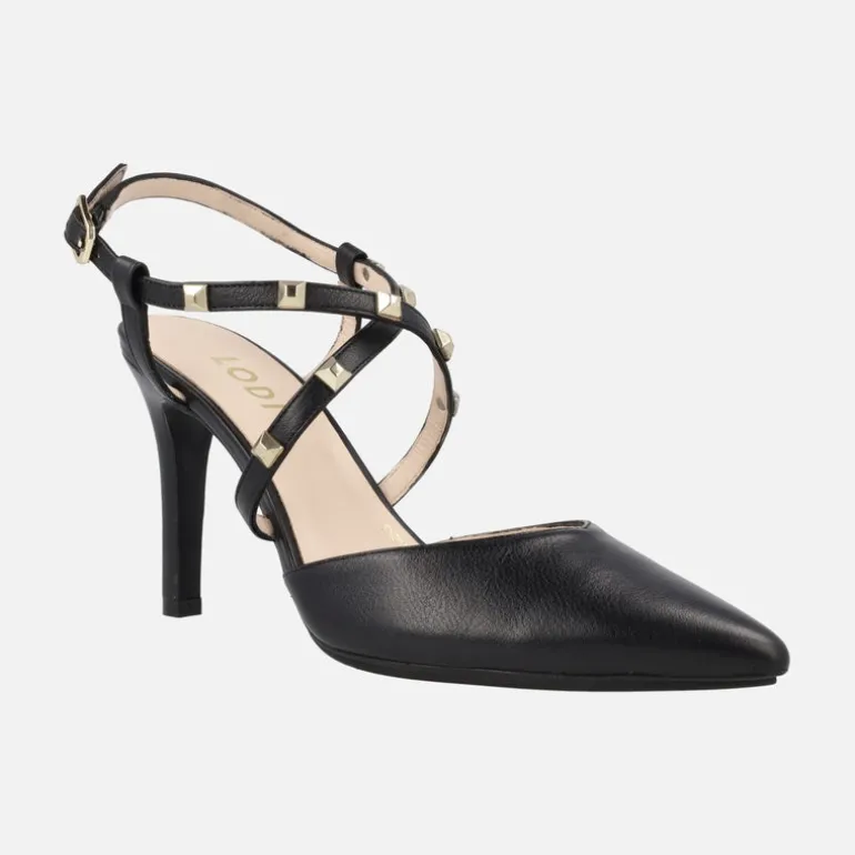 Zapatos de salón destalonados Rasiun con tiras cruzadas y tachas metálicas