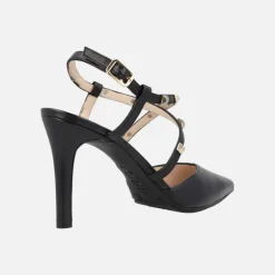 Zapatos de salón destalonados Rasiun con tiras cruzadas y tachas metálicas