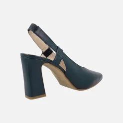 Zapatos de salón destalonados en piel lisa con tacón alto
