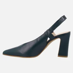 Zapatos de salón destalonados en piel lisa con tacón alto
