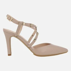 Zapatos de salón destalonados Rasiun con tiras cruzadas y tachas metálicas