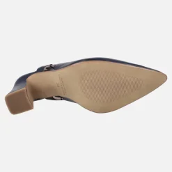 Zapatos de salón destalonados en piel lisa con tacón alto