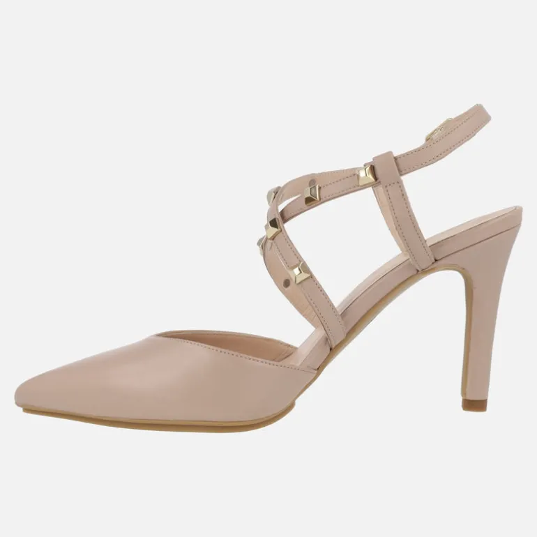 Zapatos de salón destalonados Rasiun con tiras cruzadas y tachas metálicas