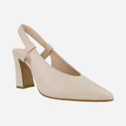 Zapatos de salón destalonados en piel lisa con tacón alto