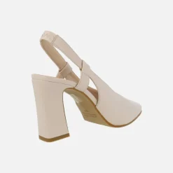 Zapatos de salón destalonados en piel lisa con tacón alto