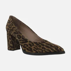 Zapatos de salón Iconic en serraje animal print leopardo